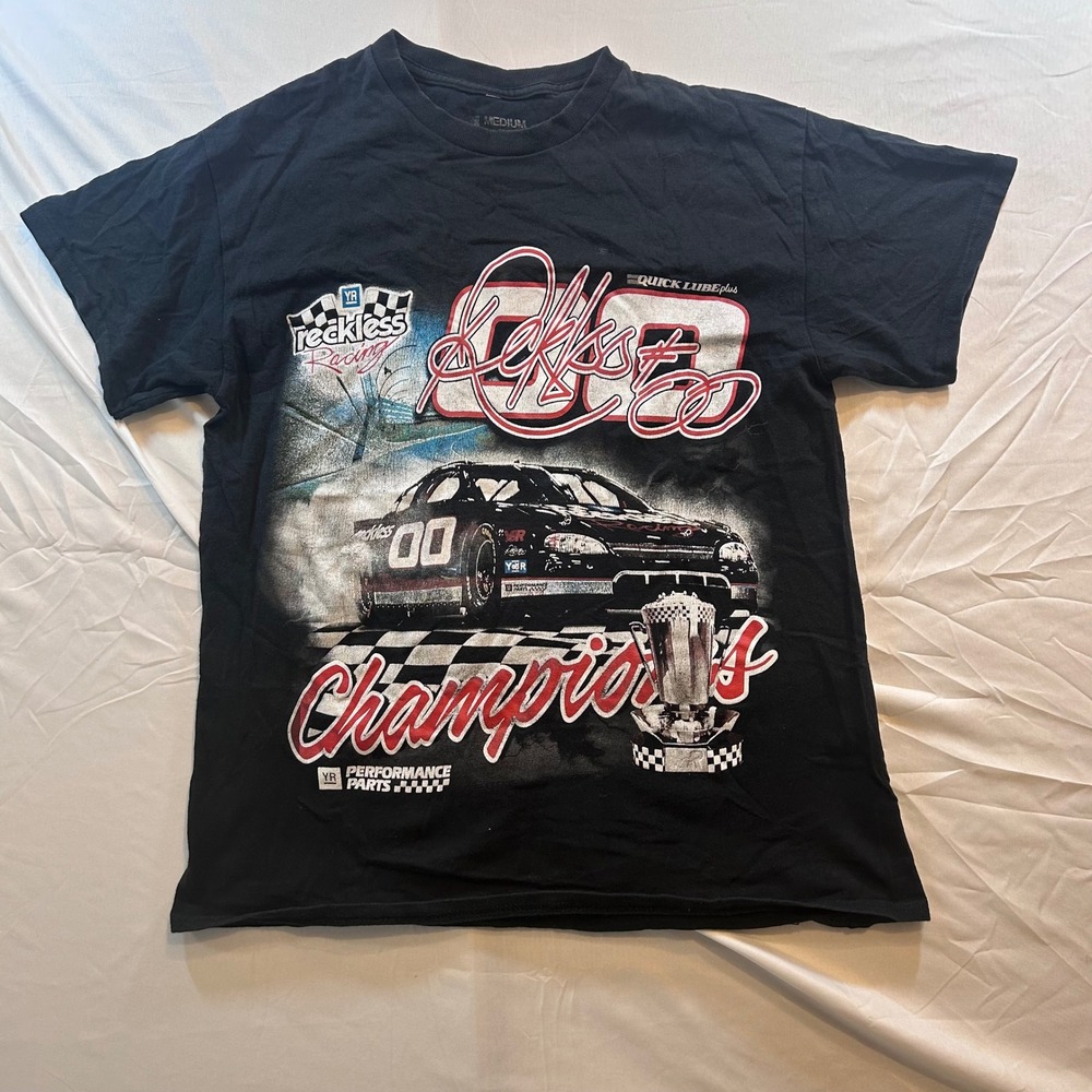 Young & Reckless Racing Champions Graphic T-Shirt Mens Medium Black Car Tee